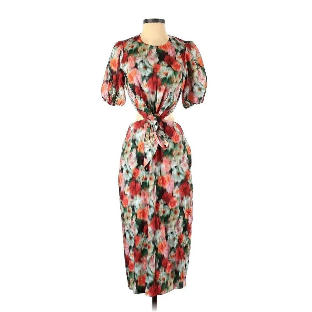 NWT J.Crew Cutout Dress in Red Multi Liberty® Hazy Days Floral 12
